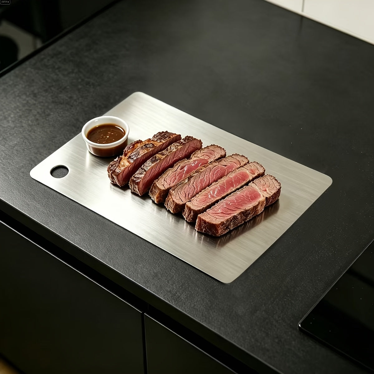Planche à découper en inox antidérapante — lot de 3