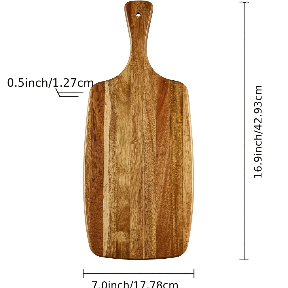 Grande planche à découper en acacia à poignée — 61 x 17,8 cm