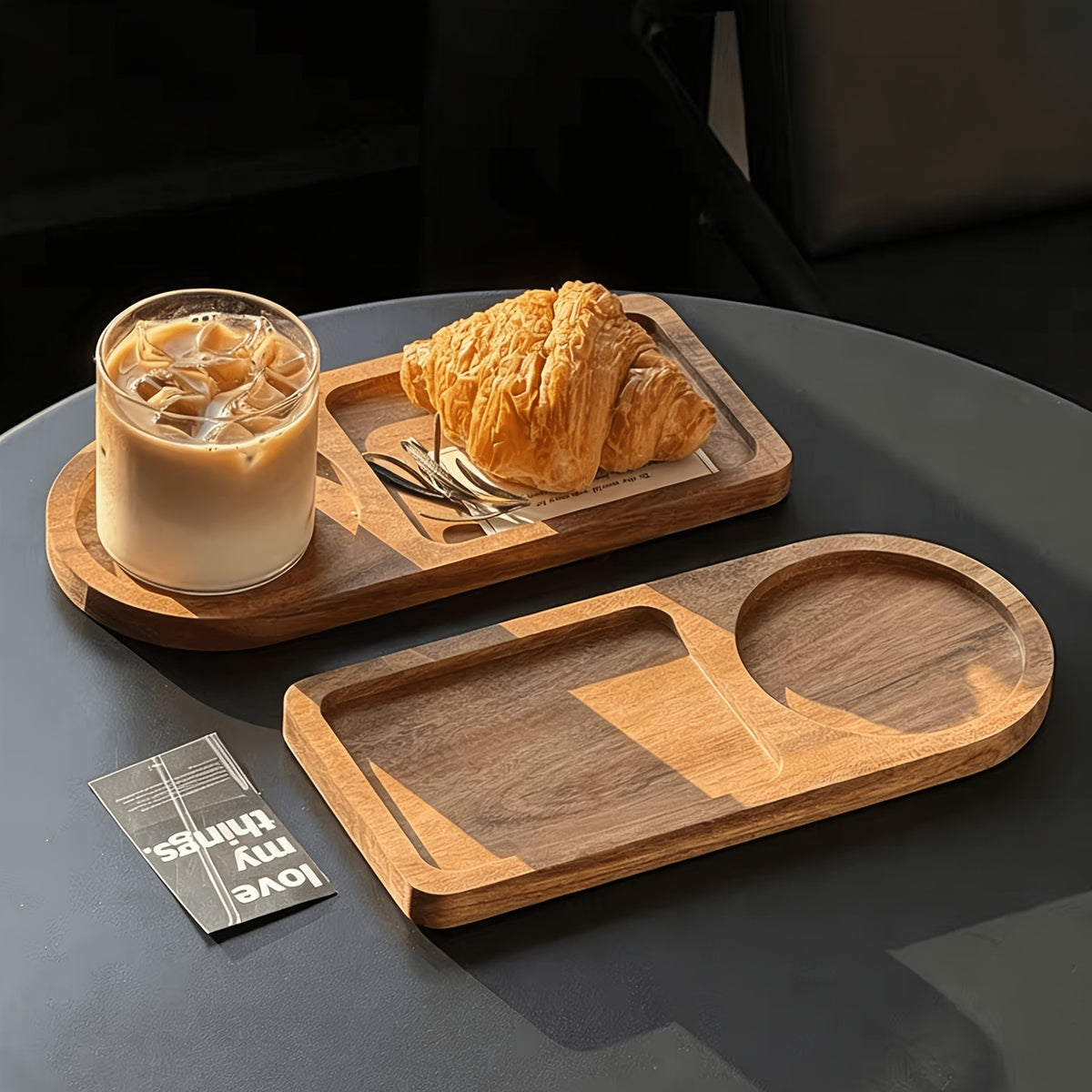 Plateau de petit-déjeuner en acacia