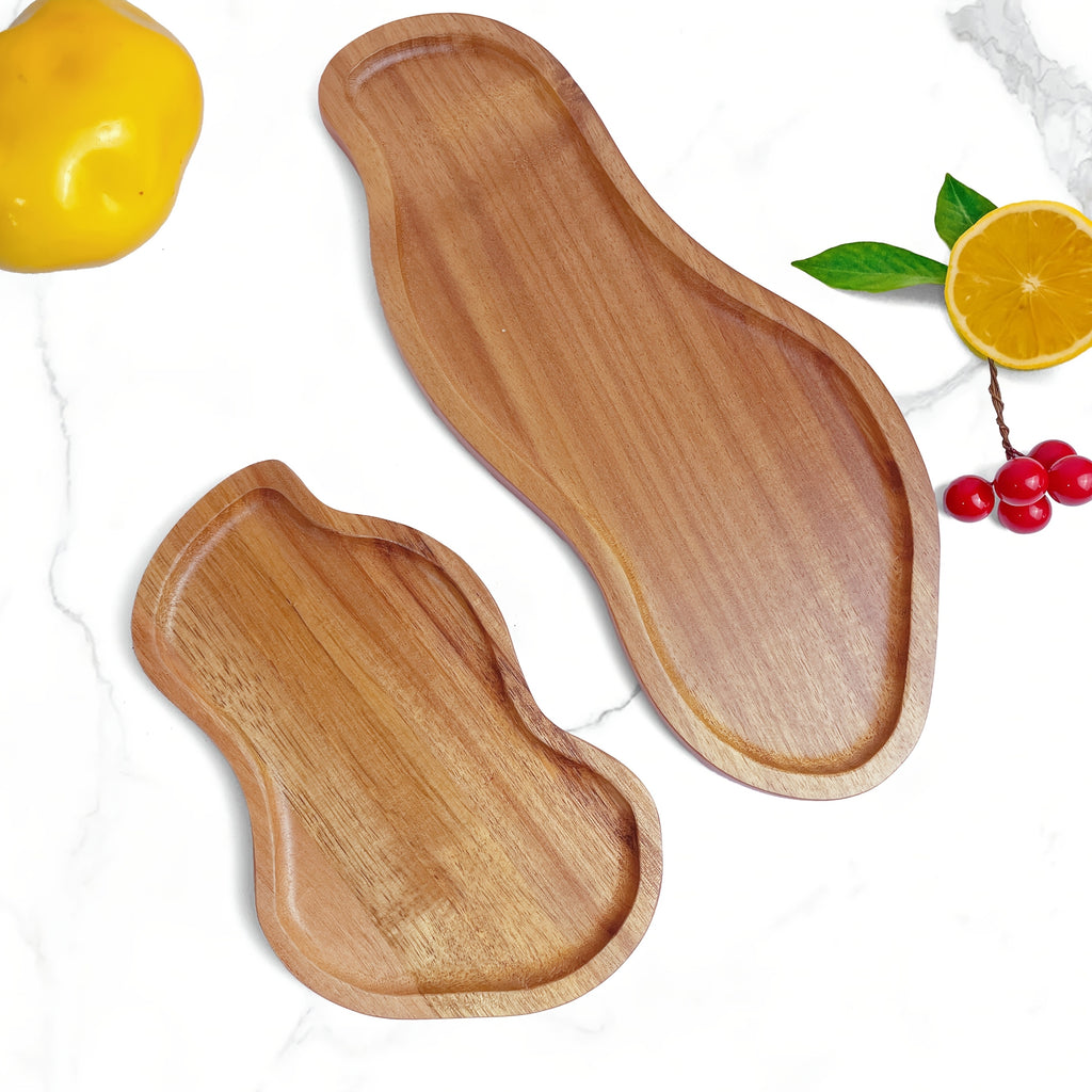 Plateau de petit-déjeuner en acacia pour service et plateau