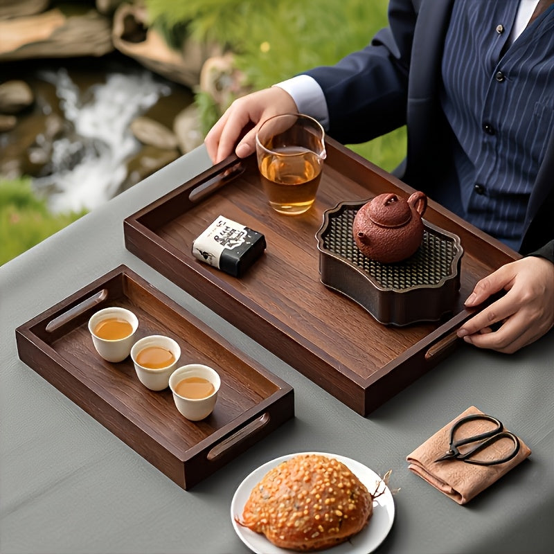 Plateau décoratif en bambou — 38 x 26 cm