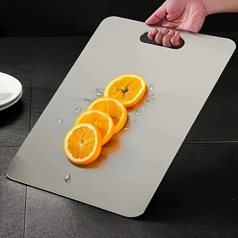 Grande planche à découper en inox réversible — 46 x 30 cm — modèle 1