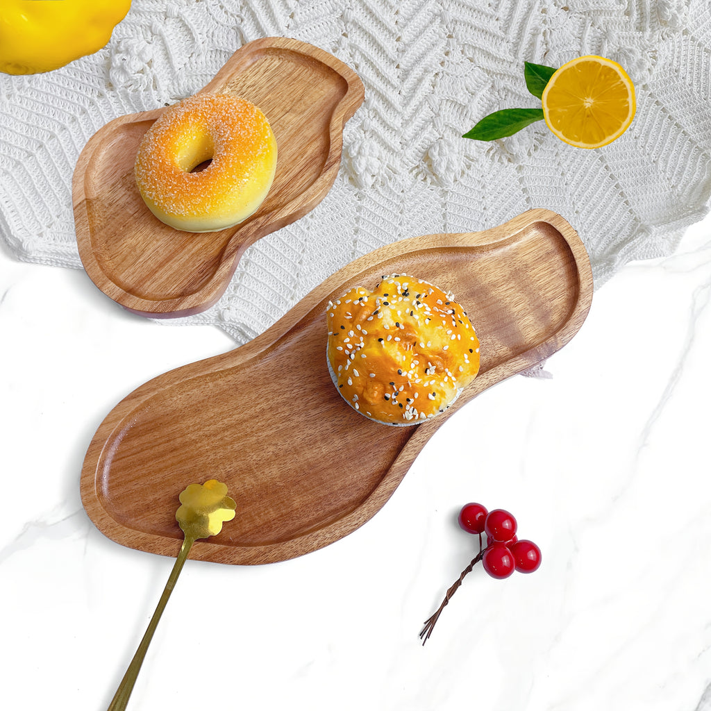 Plateau de petit-déjeuner en acacia pour service et plateau