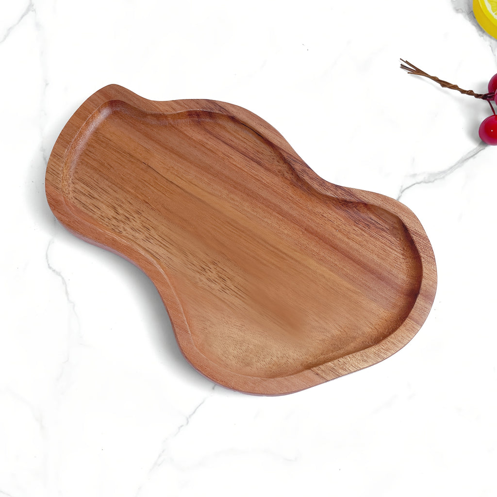 Plateau de petit-déjeuner en acacia pour service et plateau