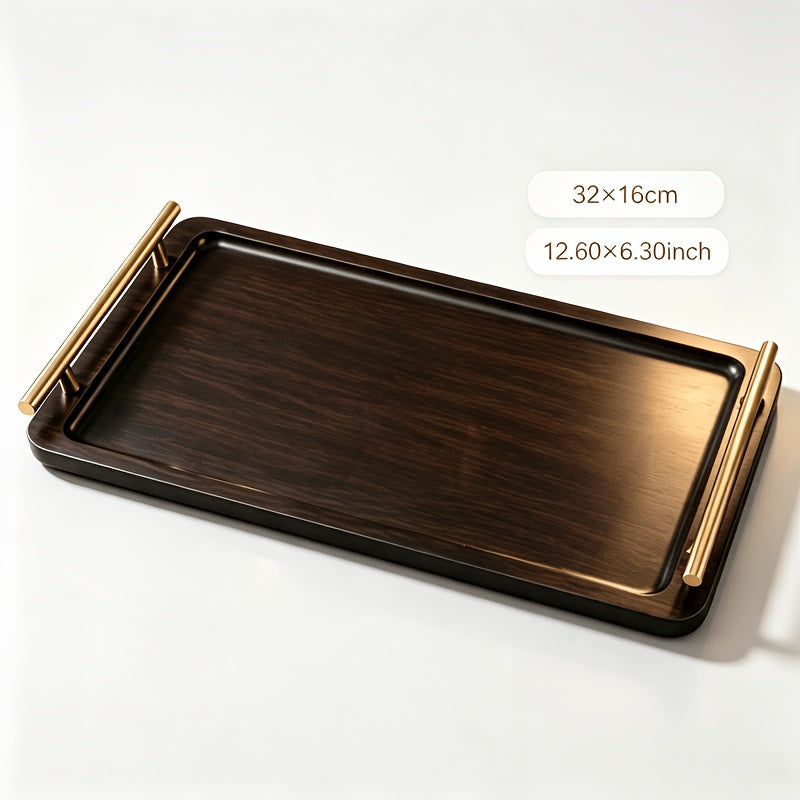 Plateau décoratif en bambou à poignée — 50 x 24 cm