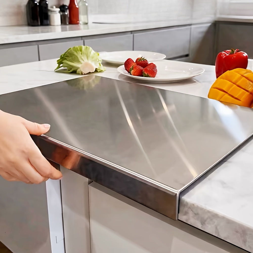 Grande planche à découper en inox antidérapante — 50 x 40 cm — modèle 1