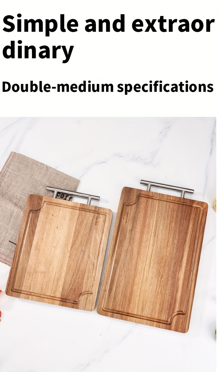 Planche à découper en acacia à poignée pour service et plateau