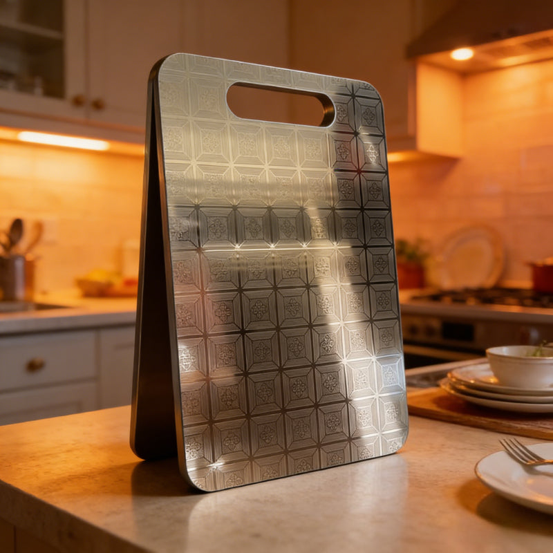 Planche à découper en inox réversible pour professionnelle — lot de 2 — modèle 1