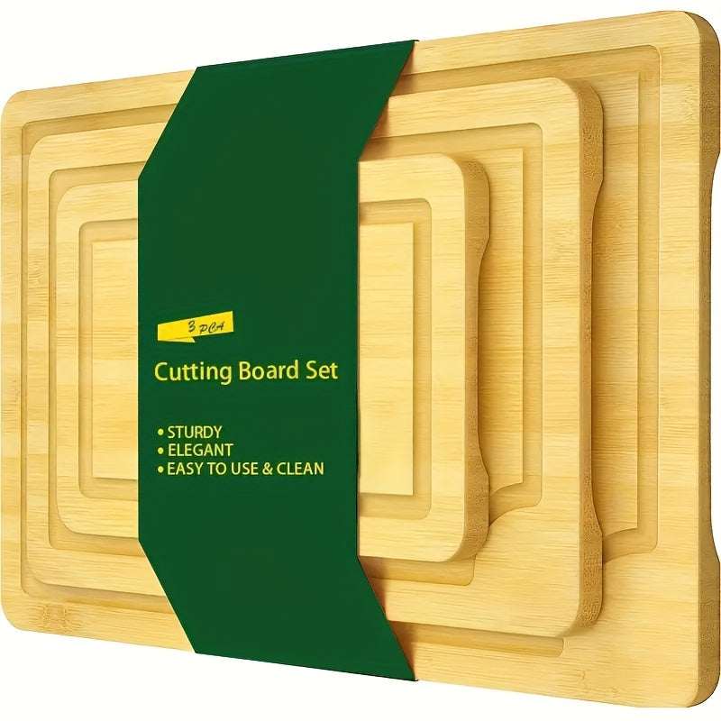 Planche à découper en bambou pour viande et poisson — lot de 3