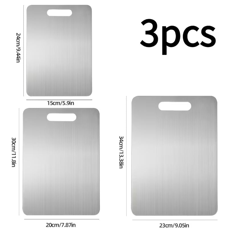 Planche à découper en titane avec support — lot de 3 — modèle 1
