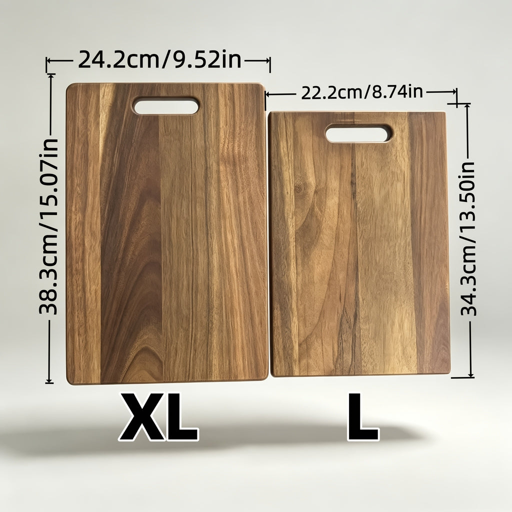Planche à découper en acacia à poignée réversible — modèle 1