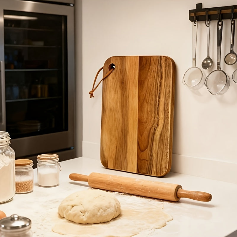 Planche à découper en bois avec support