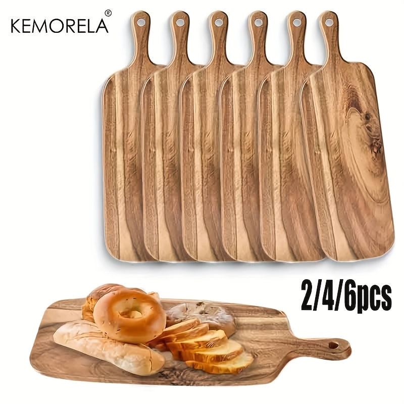 Planche à découper en bois à poignée — lot de 6