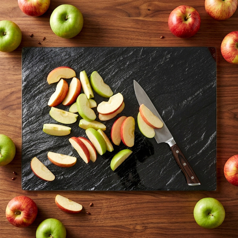 Planche à découper en verre pour le service noire — 40 x 30 cm