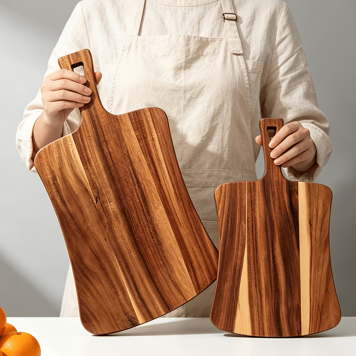 Planche à découper en acacia à poignée — lot de 2 — modèle 1
