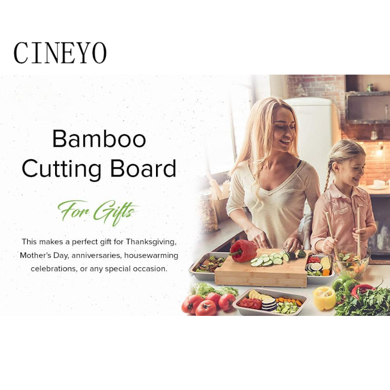 Planche à découper en bambou avec bac