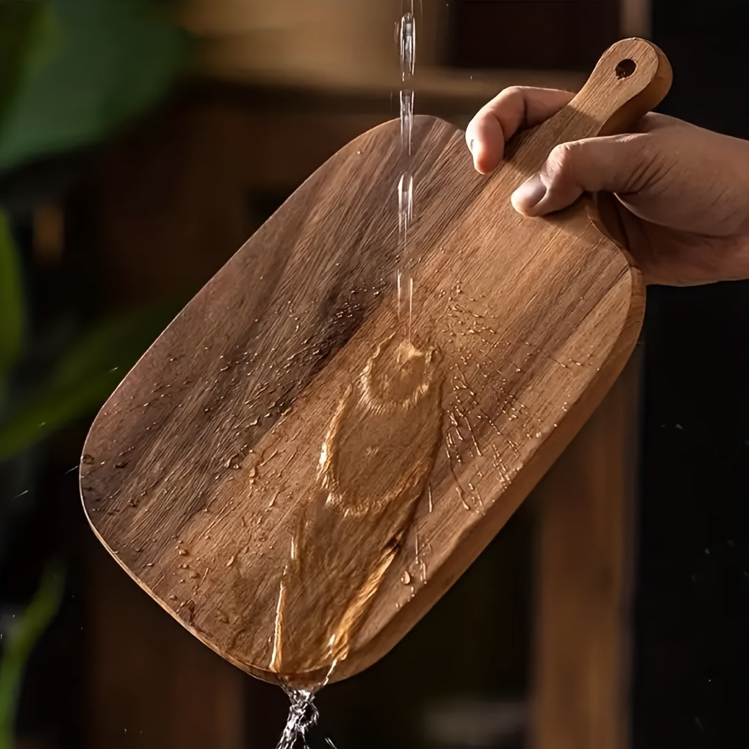 Planche à découper en acacia à poignée — modèle 3