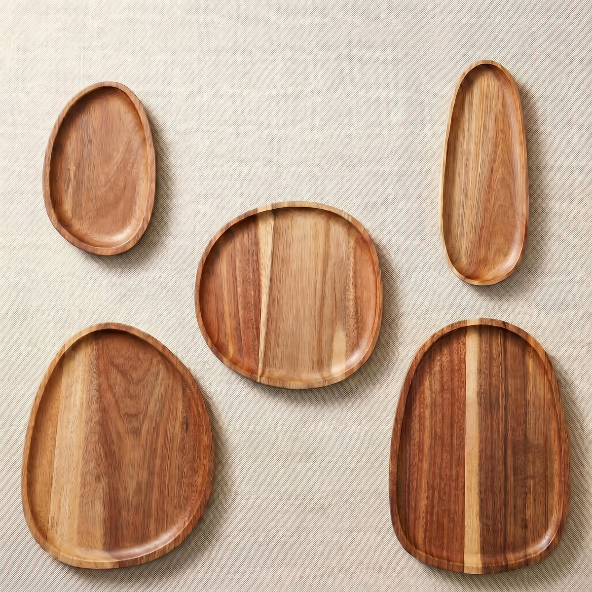 Plateau de petit-déjeuner en acacia pour service et plateau multifonction