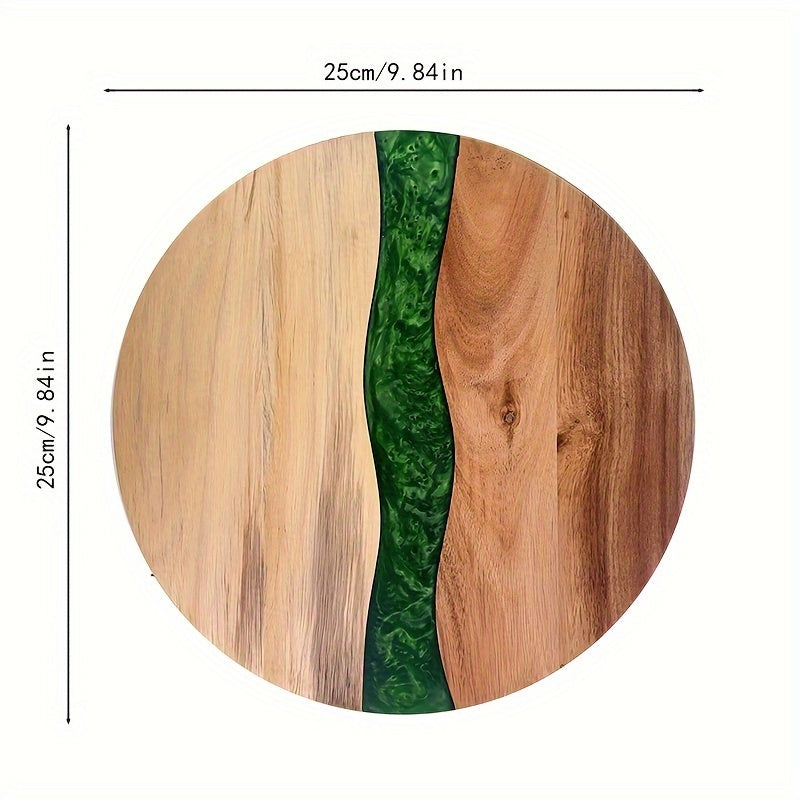 Petite planche à découper ronde en acacia — 25 cm de diamètre