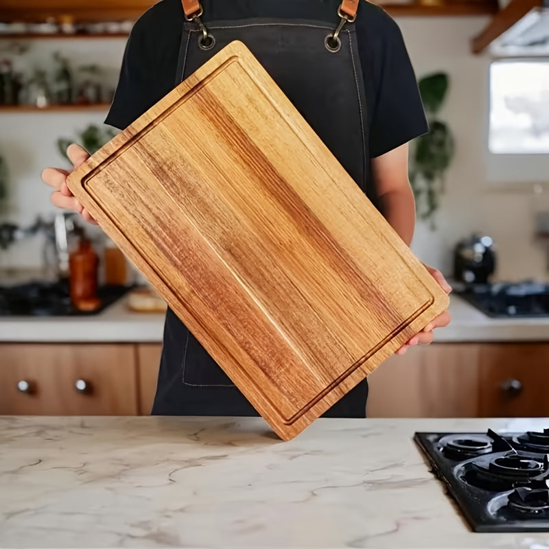Planche à découper en acacia à rainure à jus