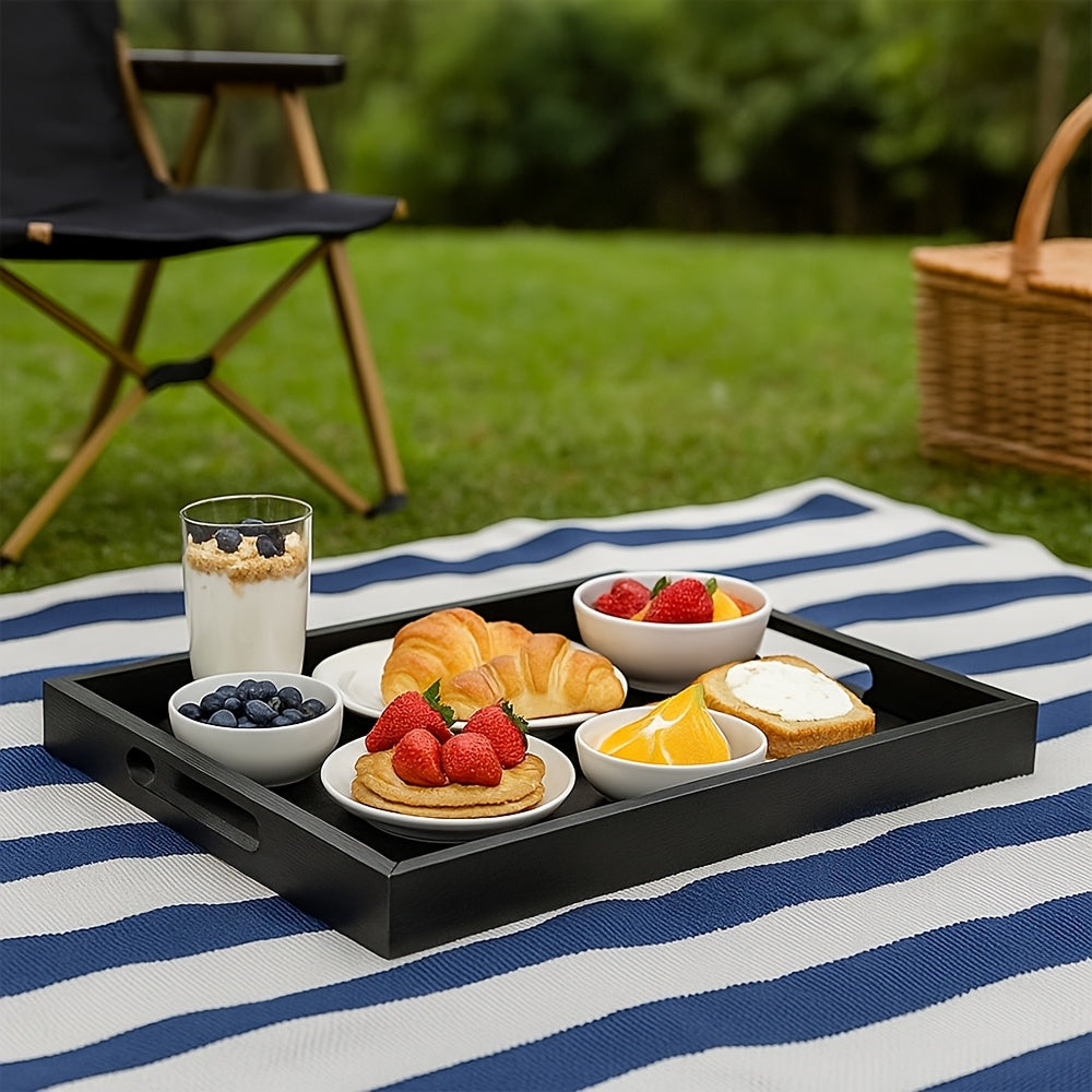 Plateau de service en bambou avec support pour service et plateau multifonction