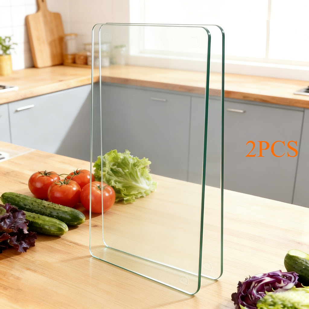 Planche à découper en verre antidérapante — lot de 2, 35 x 25 cm