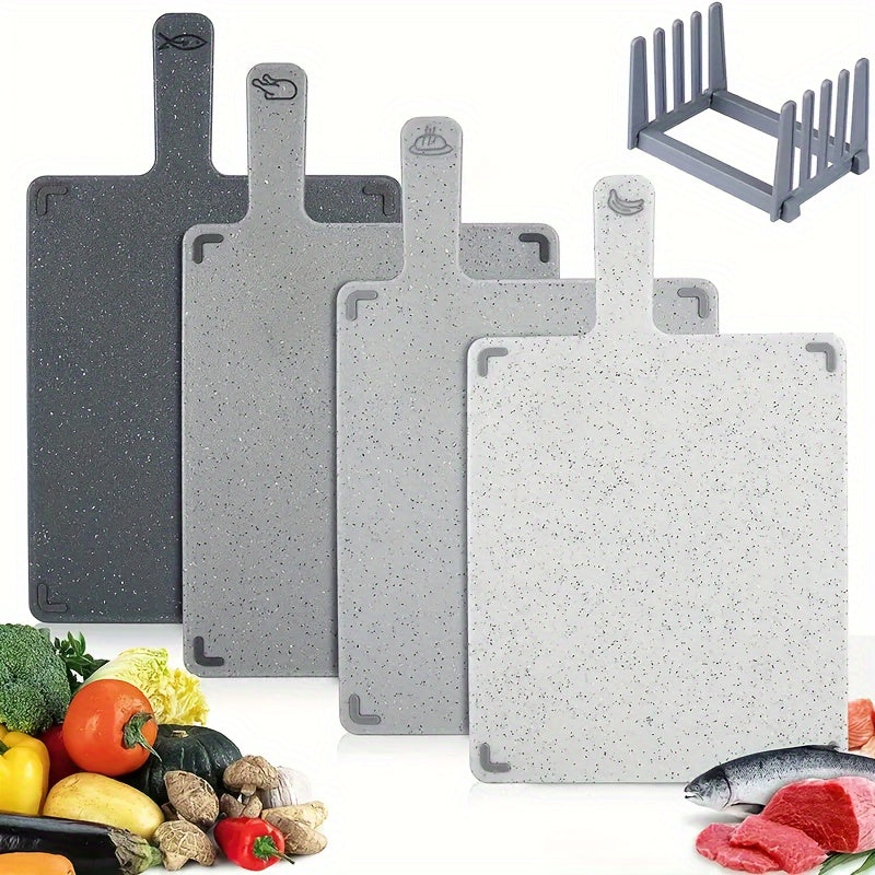 Planche à découper en plastique avec support — lot de 4