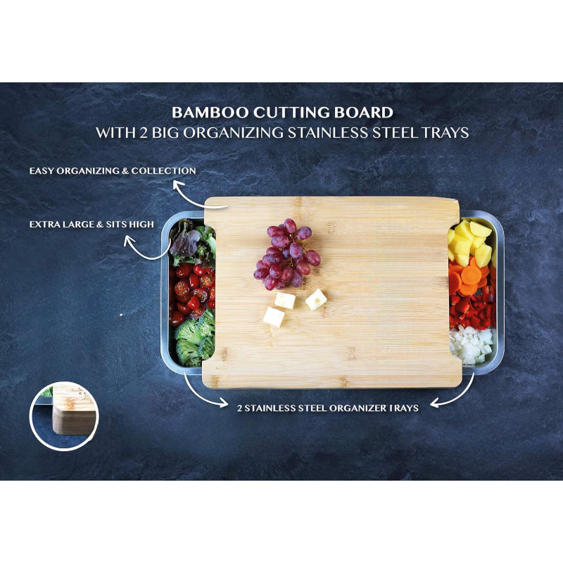 Planche à découper en bambou avec bac