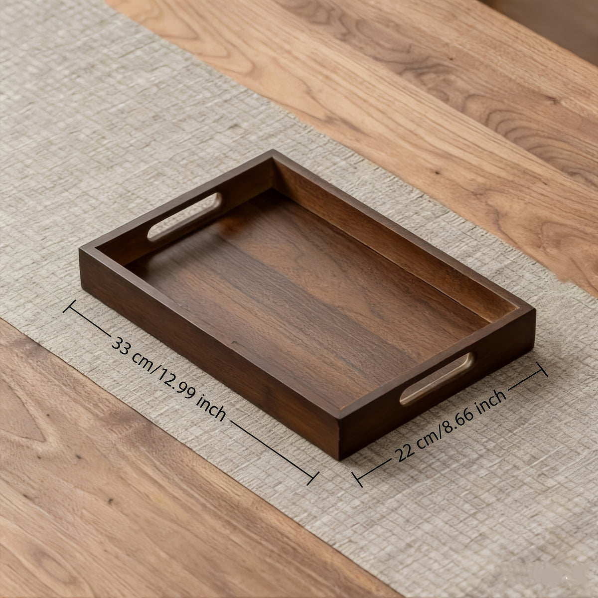 Plateau décoratif en bambou — 38 x 26 cm