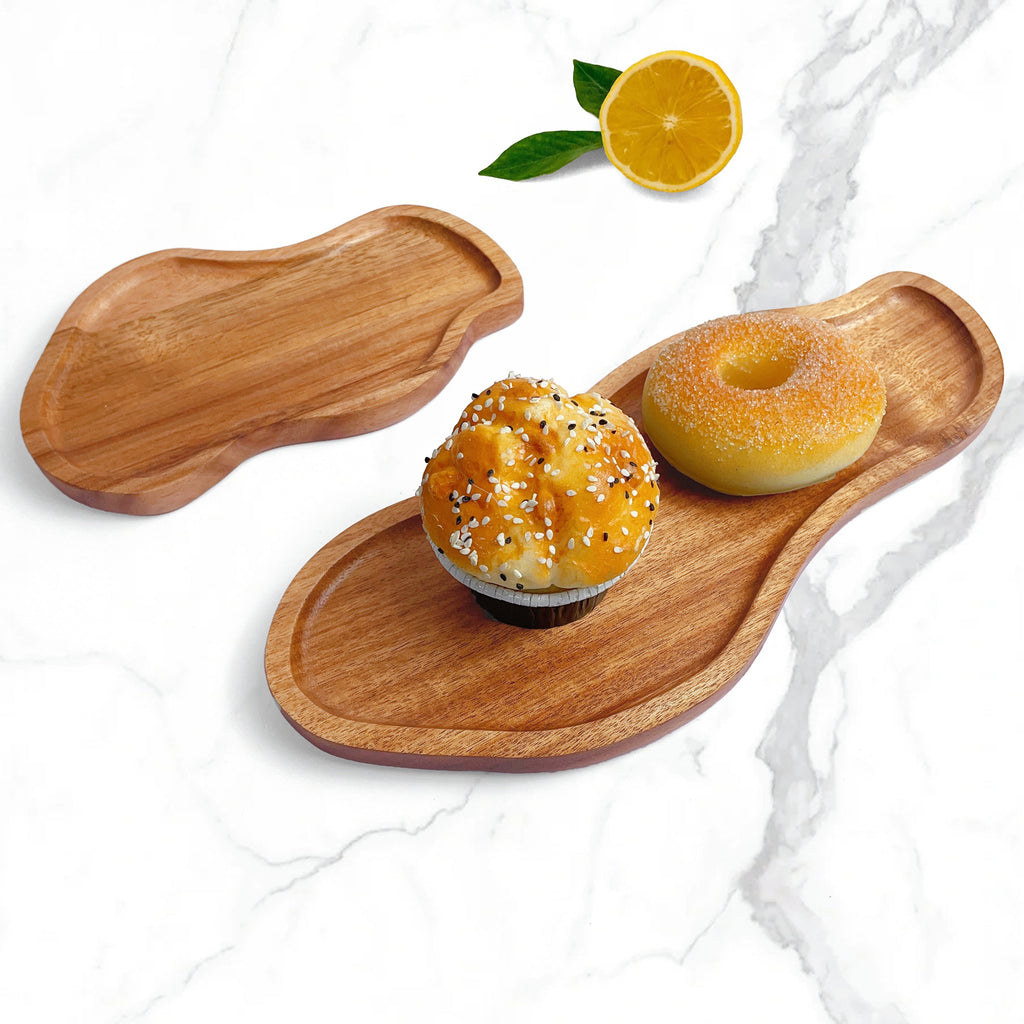 Plateau de petit-déjeuner en acacia pour service et plateau