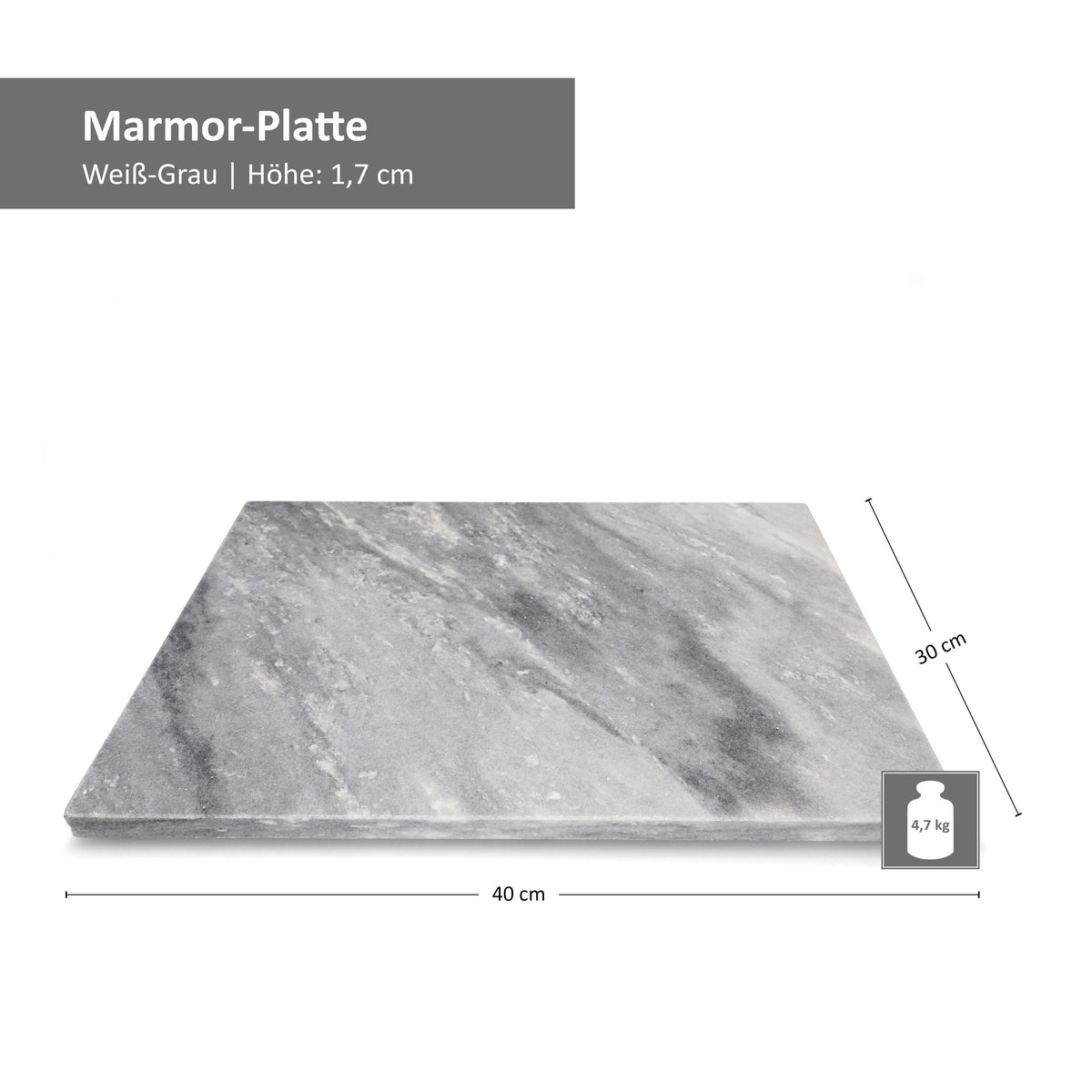 Planche à découper en marbre — 40 x 30 cm