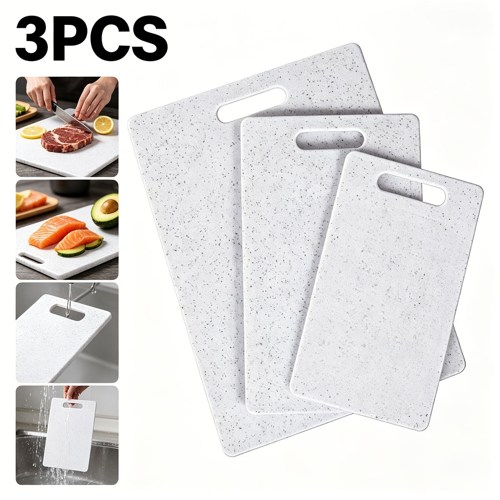 Ensemble de 3 planches à découper en plastique blanc (S+M+L)