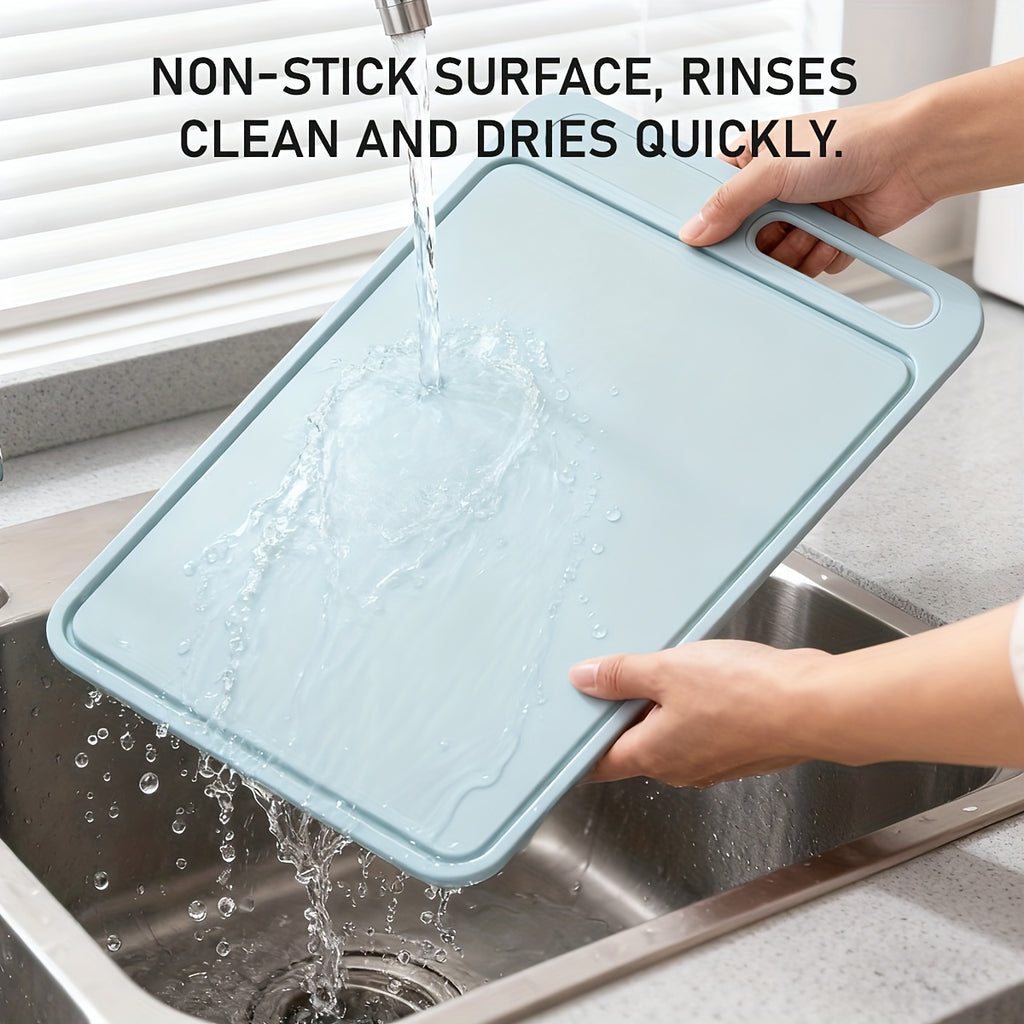 Planche à découper en plastique à rainure à jus