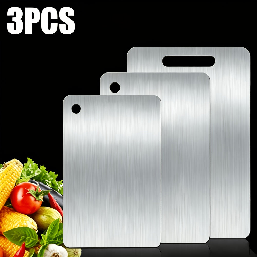 Planche à découper en inox pour professionnelle — lot de 3