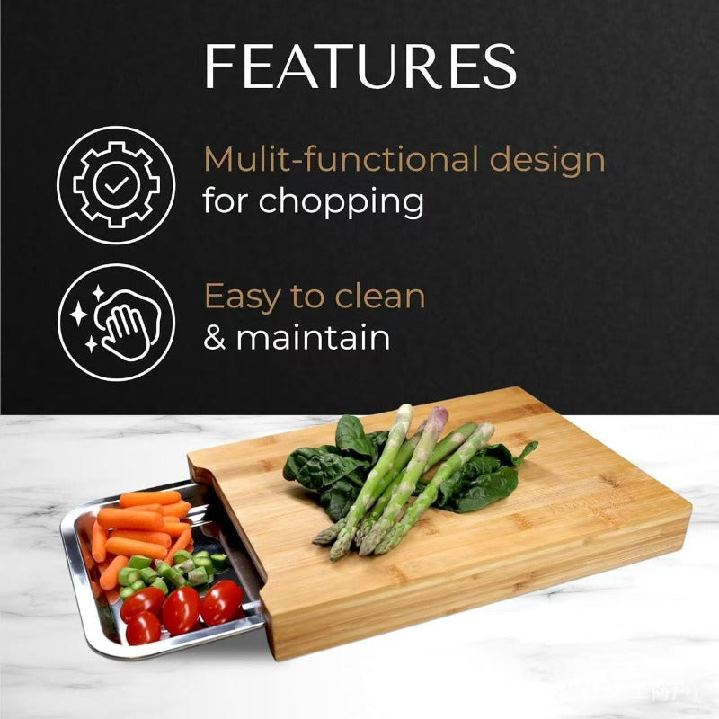 Planche à découper en inox avec bac — lot de 3, 39 x 28,5 cm