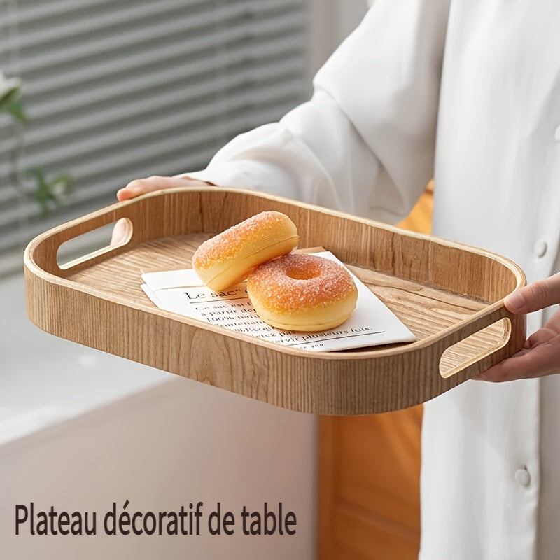 Plateau décoratif en bois avec support