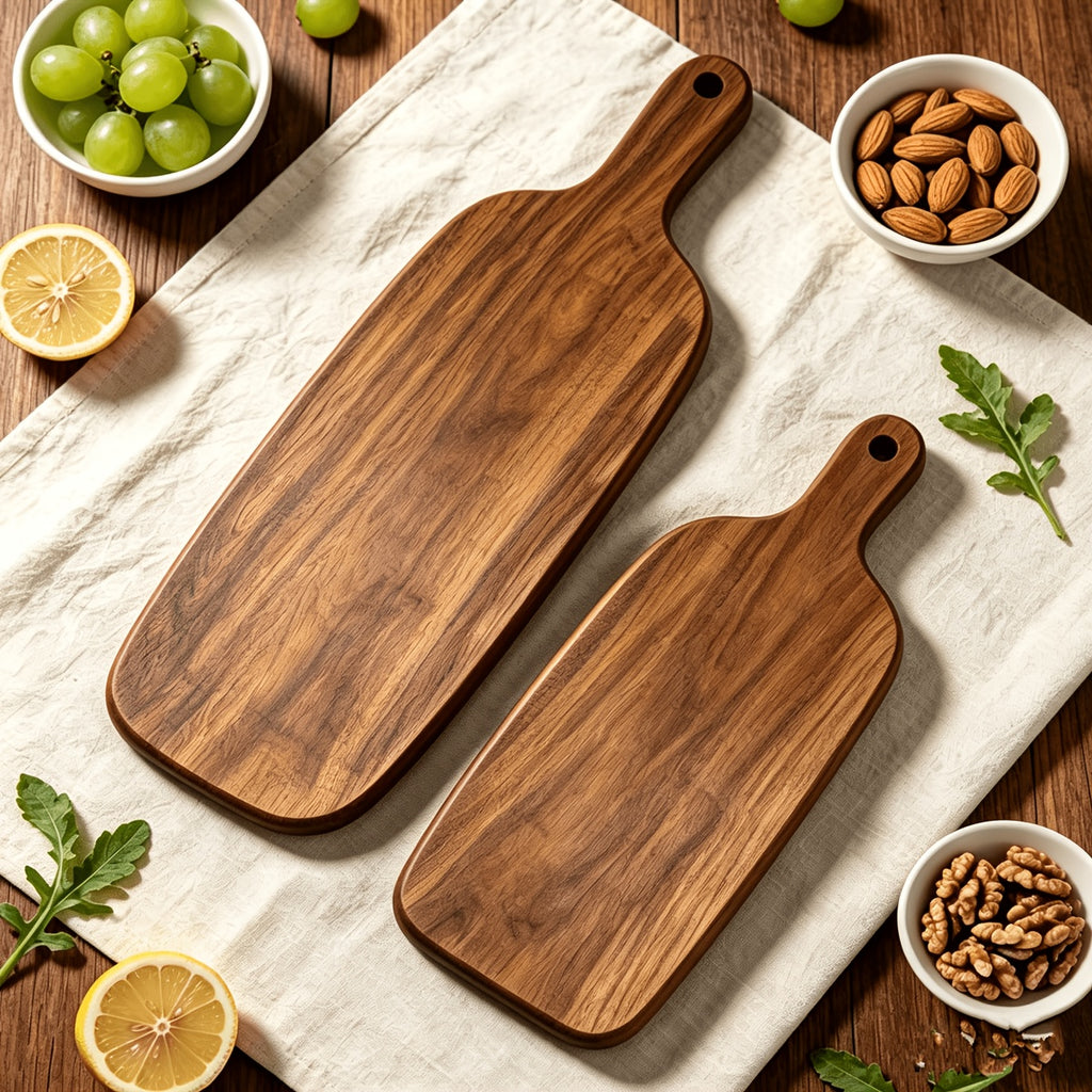 Planche à découper en bois à poignée — lot de 2 — modèle 2