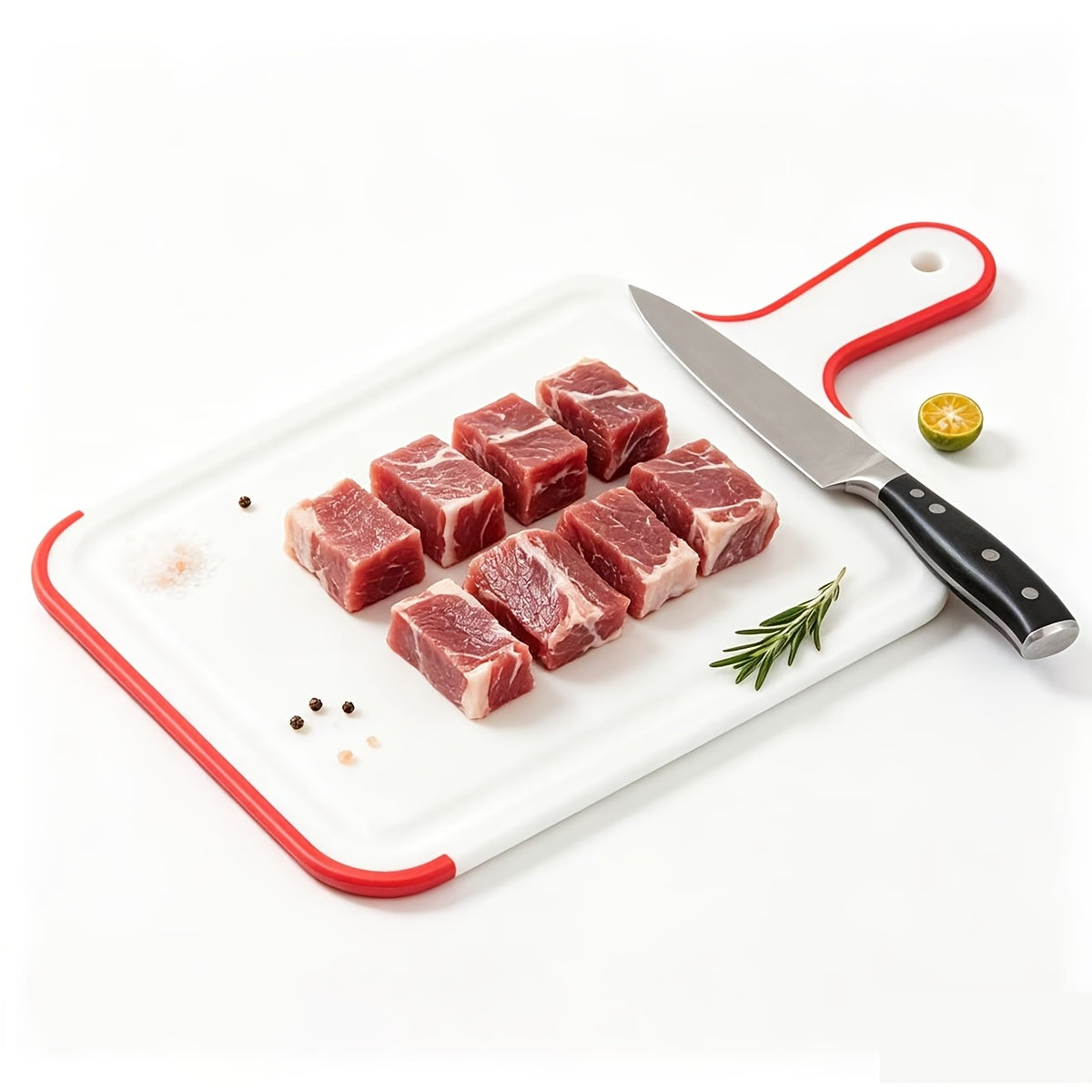 Planche à découper en plastique à poignée antidérapante pour viande et poisson