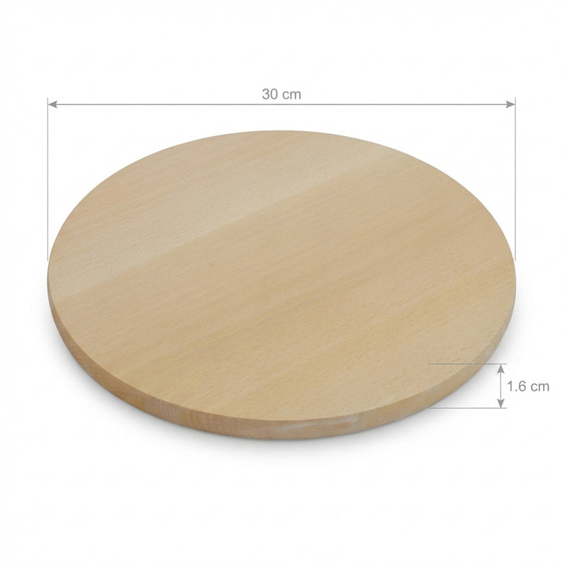Planche à découper ronde en hêtre — 30 cm de diamètre