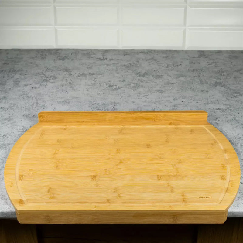Grande planche à découper en bambou à rebord — 58 x 38 cm