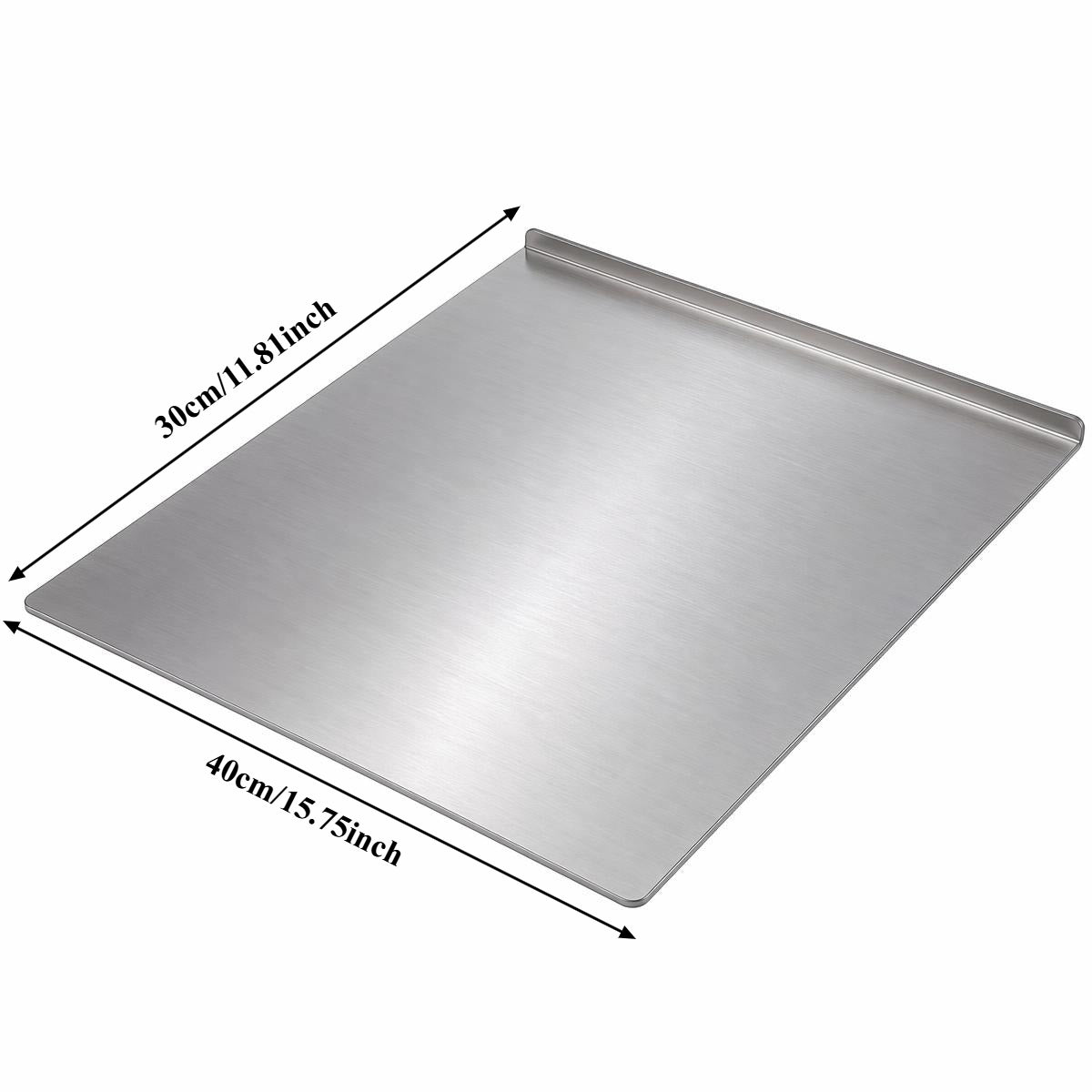 Planche à découper en inox à rebord — 40 x 30 cm