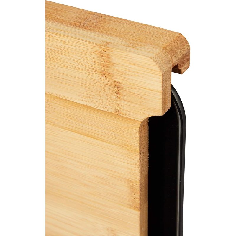 Petite planche à découper en bambou avec bac — 26 cm de diamètre