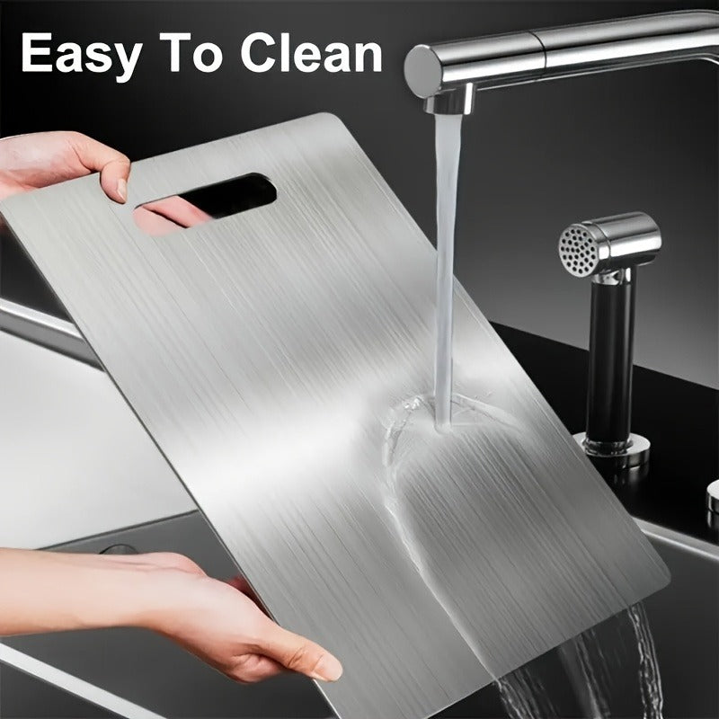 Planche à découper en inox réversible — lot de 4