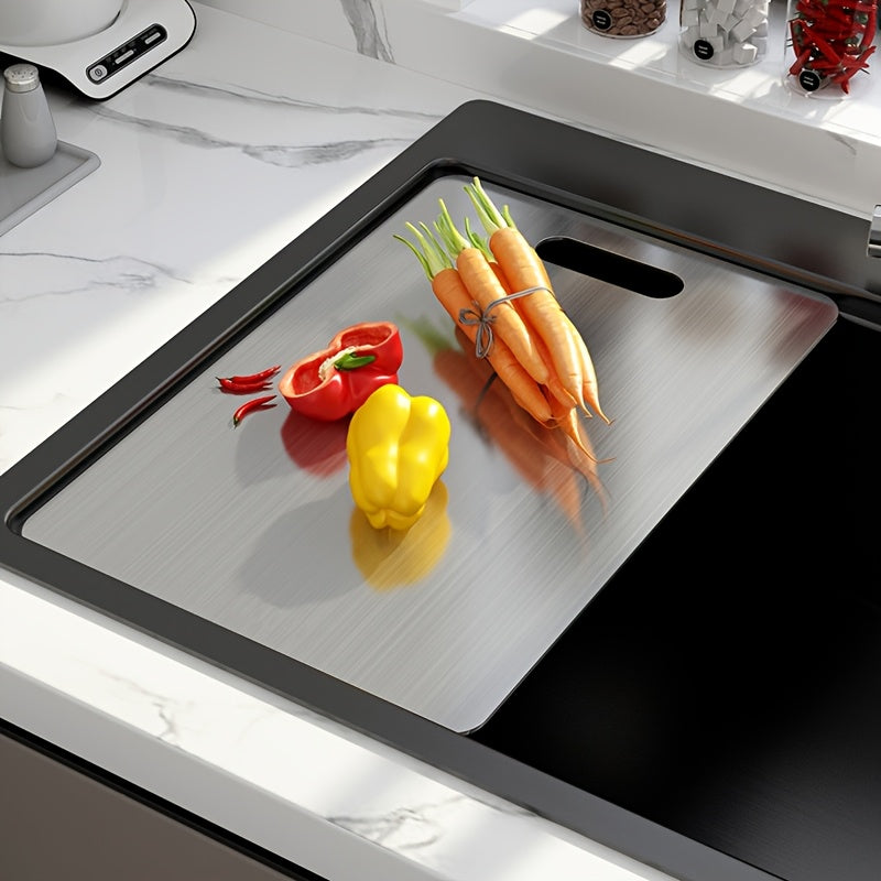 Grande planche à découper en inox réversible — 46 x 30 cm — modèle 2
