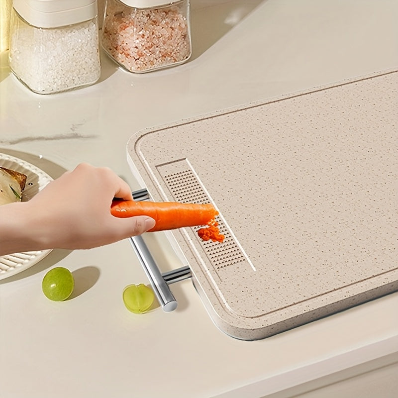 Planche à découper en inox à rainure à jus