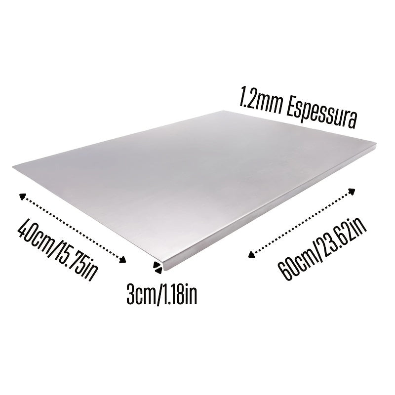 Grande planche à découper en inox réversible avec support — 60 x 40 cm — modèle 1