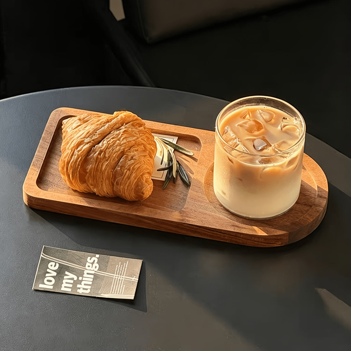 Plateau de petit-déjeuner en acacia