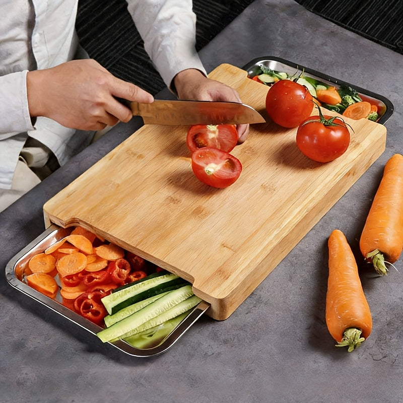 Planche à découper en bambou pour service et plateau multifonction