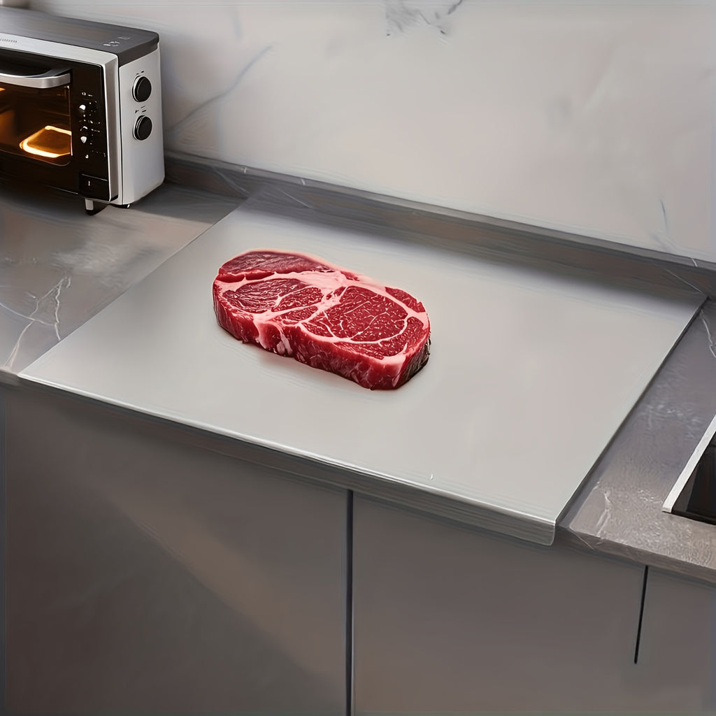 Grande planche à découper en inox réversible — 60 x 40 cm
