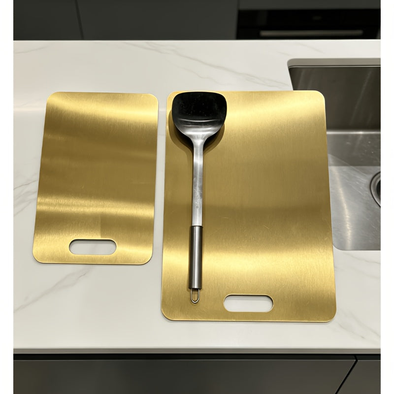 Planche à découper en inox réversible pour professionnelle — lot de 2 — modèle 2